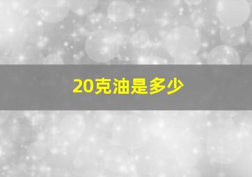 20克油是多少