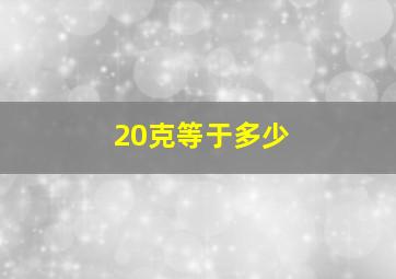 20克等于多少