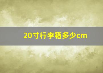 20寸行李箱多少cm