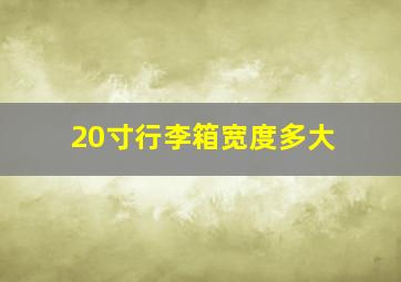 20寸行李箱宽度多大