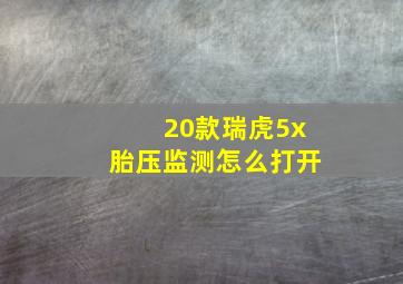 20款瑞虎5x胎压监测怎么打开