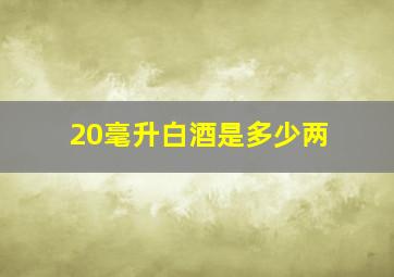 20毫升白酒是多少两