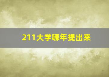 211大学哪年提出来