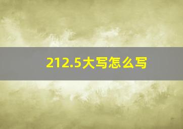 212.5大写怎么写