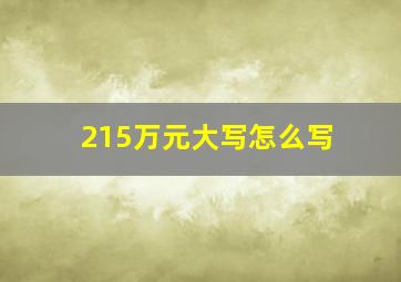 215万元大写怎么写