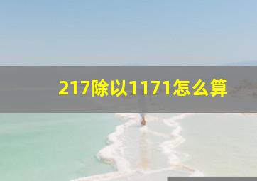 217除以1171怎么算