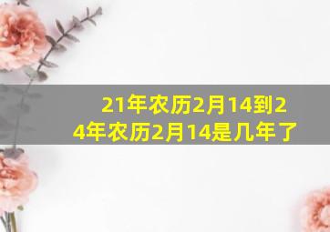 21年农历2月14到24年农历2月14是几年了