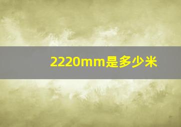 2220mm是多少米