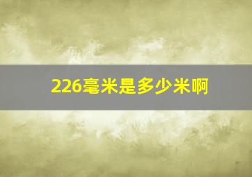 226毫米是多少米啊