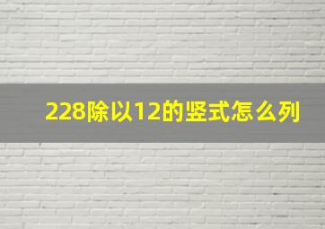 228除以12的竖式怎么列