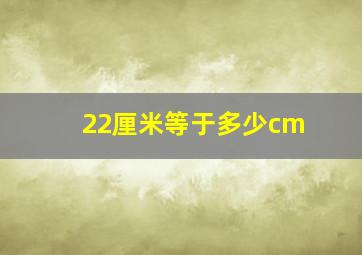 22厘米等于多少cm