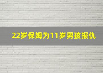 22岁保姆为11岁男孩报仇