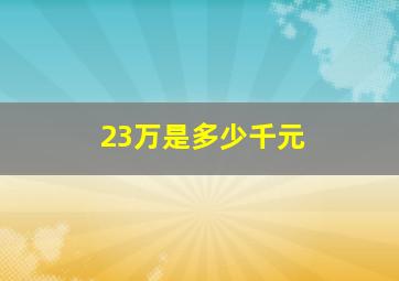 23万是多少千元