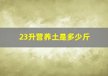 23升营养土是多少斤