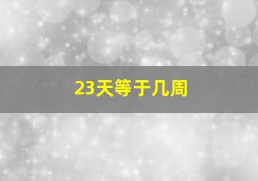 23天等于几周