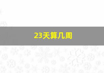 23天算几周