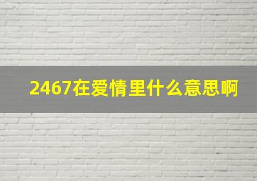 2467在爱情里什么意思啊