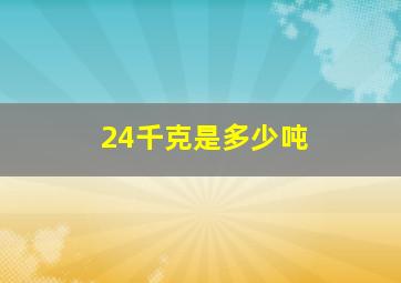 24千克是多少吨