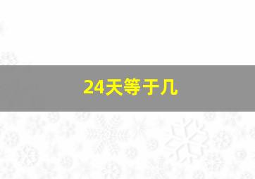 24天等于几