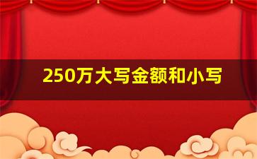 250万大写金额和小写