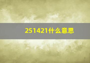 251421什么意思