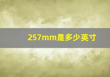 257mm是多少英寸