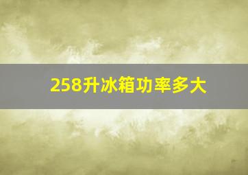 258升冰箱功率多大