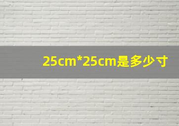 25cm*25cm是多少寸