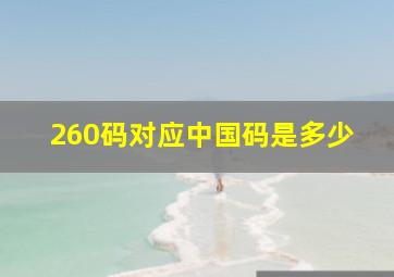 260码对应中国码是多少