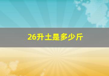 26升土是多少斤