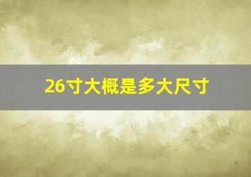 26寸大概是多大尺寸