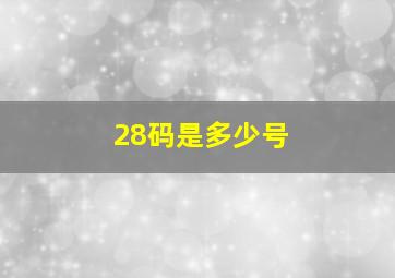 28码是多少号