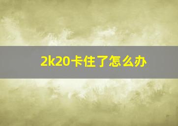 2k20卡住了怎么办