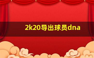 2k20导出球员dna