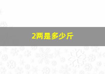 2两是多少斤