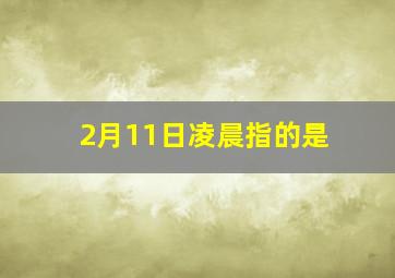 2月11日凌晨指的是