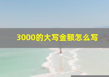 3000的大写金额怎么写