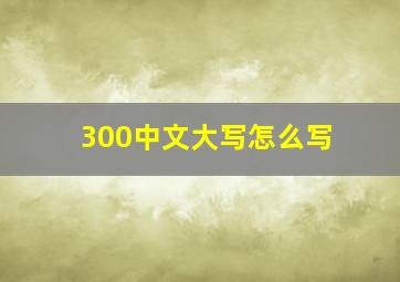 300中文大写怎么写