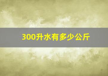 300升水有多少公斤