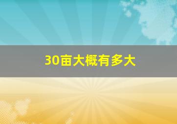 30亩大概有多大