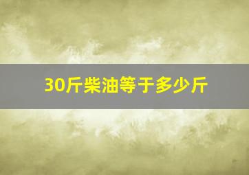 30斤柴油等于多少斤