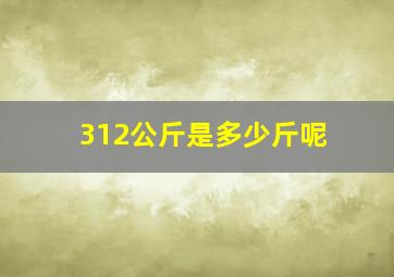 312公斤是多少斤呢