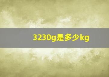 3230g是多少kg