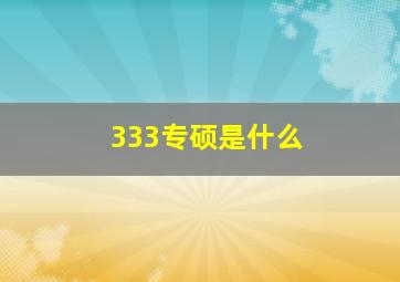 333专硕是什么