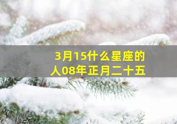 3月15什么星座的人08年正月二十五