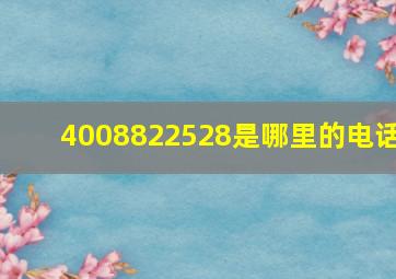 4008822528是哪里的电话