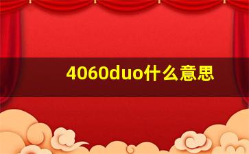 4060duo什么意思