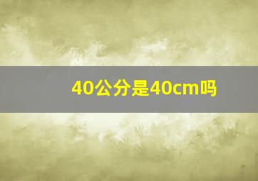 40公分是40cm吗