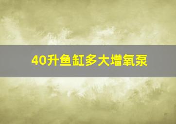 40升鱼缸多大增氧泵