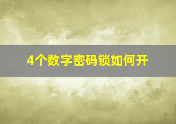 4个数字密码锁如何开